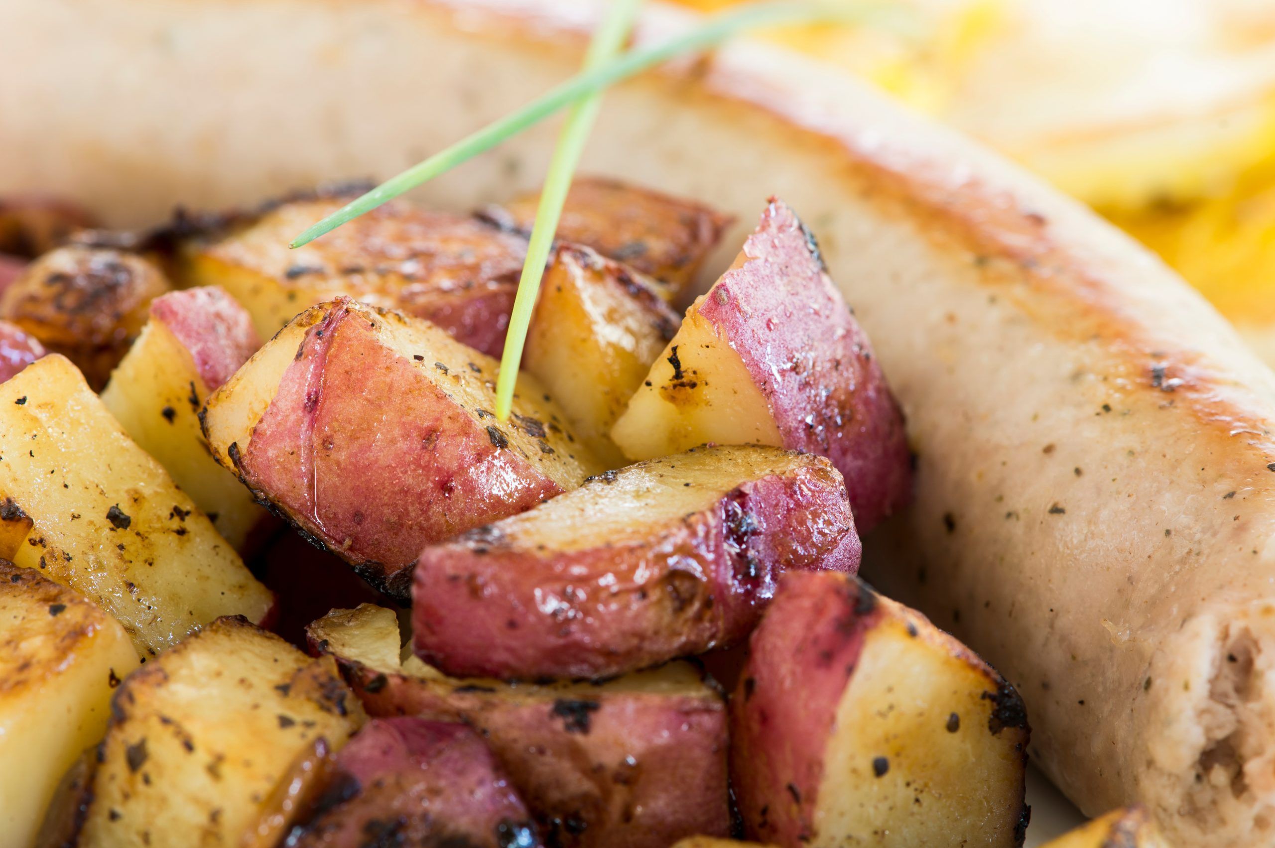 Lemon Grilled Red Potatoes with Avocado Chimichurri