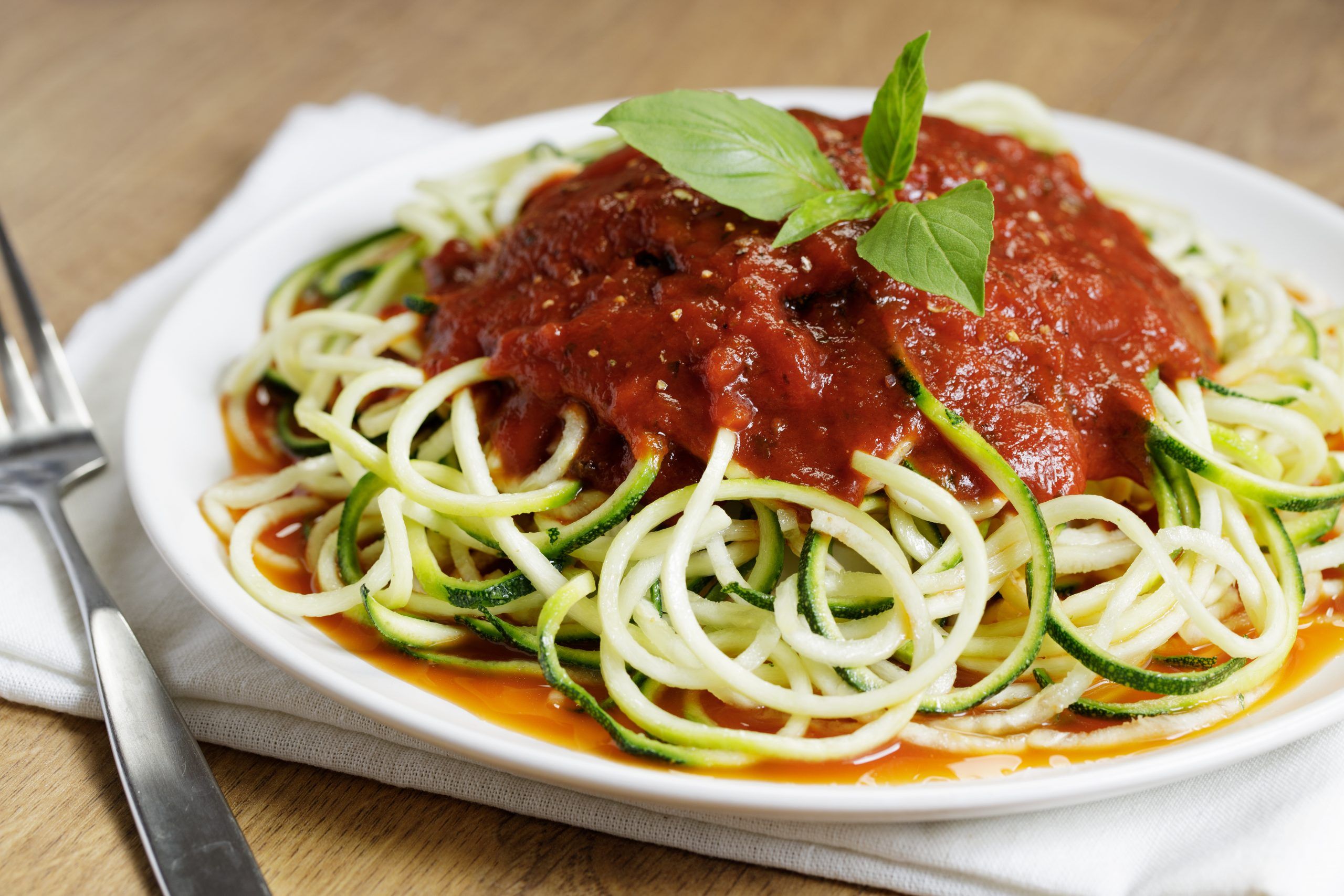 Zucchini Noodles with Creamy Lemon Cashew-Tahini Tomato Sauce